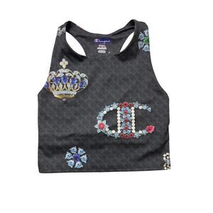Champion Women's Bling Black Eco Sculpt Crop Top Active Size Small S New